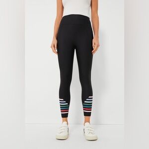 Addison Bay Rainbow Pattison Leggings in Black with Colorful Stripes Size Small